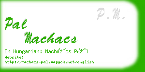 pal machacs business card